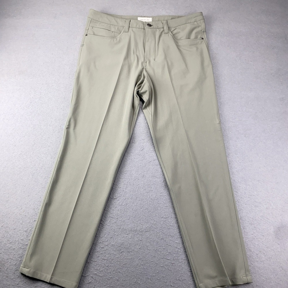 Rye 51 Voyager Mens 33x28 Green Flat Tech Blend Golf Performance Chino Pants - Picture 2 of 10